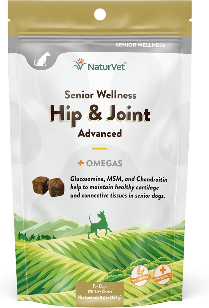 NaturVet Senior Dog Wellness Hip & Joint Advanced Plus - 120 Soft Chews
