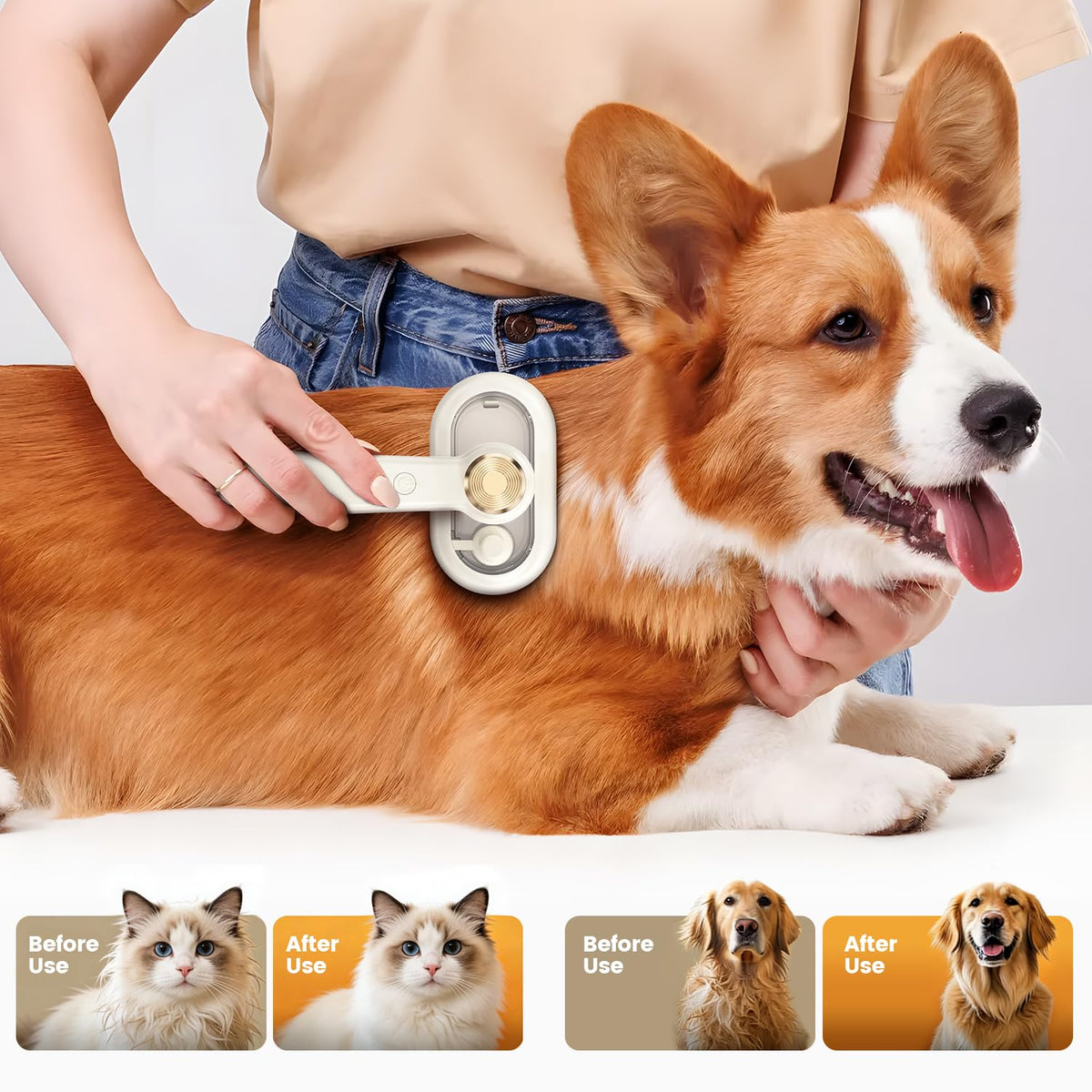 Glendan Pet Steam Brush for Dogs & Cats