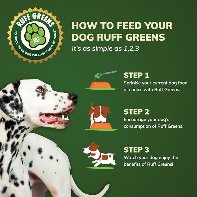 Dog Food Topper for Dogs – VitaSmart Powder with 25 Vitamins & Minerals, 15 Probiotics & 20 Digestive Enzymes – Gut, Immune, Skin & Mobility Support – All Breeds & Ages – Ruff Greens 6.9oz