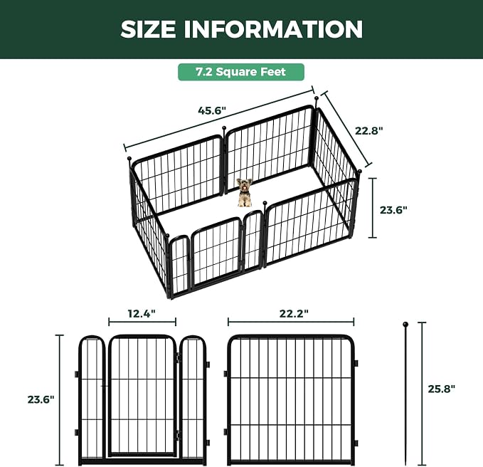 FXW Rollick Unleashed Dog Playpen, 24in, 6 Panels, Small/Puppy
