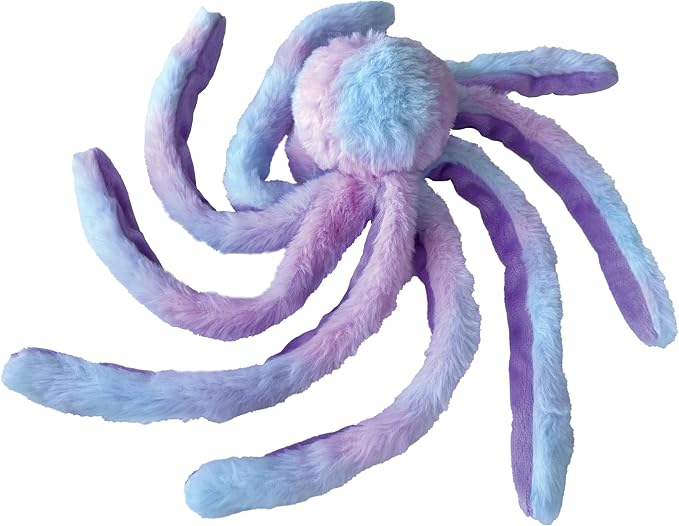 FOUFIT foufouBRAND Large Fuzzy Wuzzy Octopus Pet Toy, 16.4-inch Height, Pink and Purple, Pet Accessories, Pink/Purple