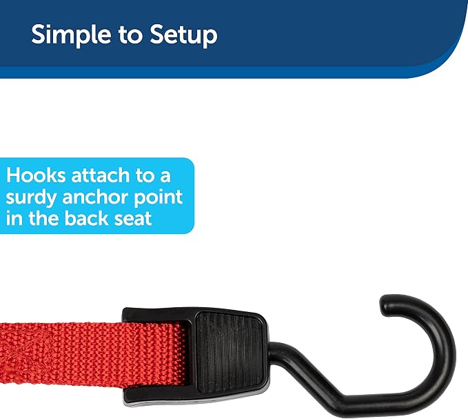 PetSafe Happy Ride Dog Zipline Car Leash | Secures Dog in Backseat While Allowing Mobility, Reduces Driver Distraction, Durable Nylon, Fits Most Vehicles, All Dog Sizes