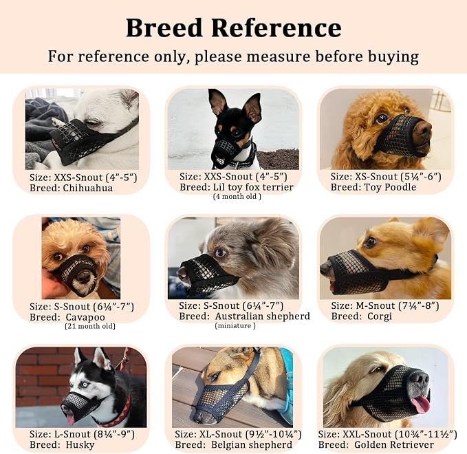 Dog Muzzle, Soft Mesh Muzzles for Large Dogs Biting | Black, XL | Labrador Retriever Muzzle for Chewing, Breathable Dog Mouth Guard for Grooming, Vet Visit, Trimming, Allows Panting Drinking