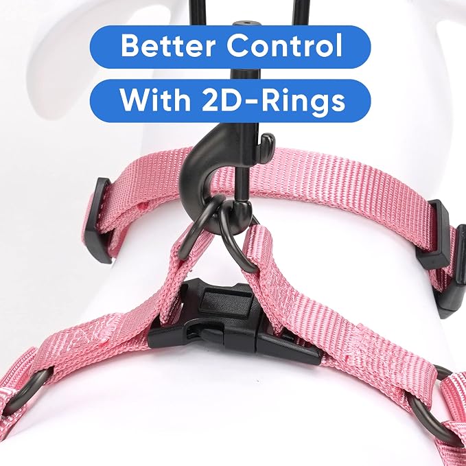 Pawtitas Solid Step-in Dog Harness – Adjustable No-Pull Vest for Puppies to Seniors, Safe & Comfortable XS Millennial Pink