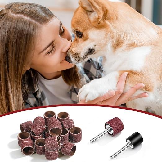 Dog Nail Grinder Sanding Bands Replacement Kit, 22pcs, 120 Grit