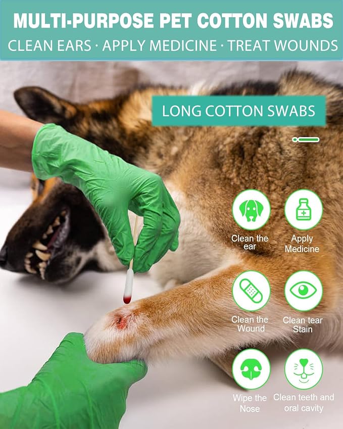 Dog Ear Swabs Bulk Pack, 800 Count, 6 Inch Bamboo, 16 Resealable Packs