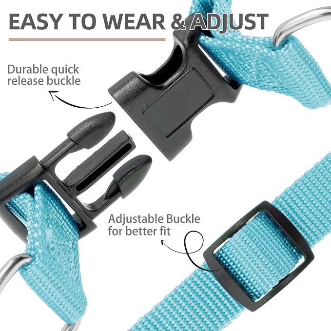 PUPTECK No Pull Dog Harness Large Sized Step-in Adjustable Puppy Vest | Soft Webbing Basic Halter with ID Tag for Outdoor Walking