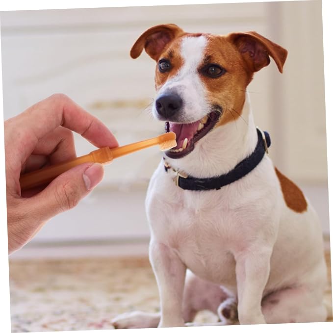 Yardwe Pet Toothbrush for Dogs Cats Small Dog Brush Pet Grooming Kit Silicone Brush Comprehensive Cleaning