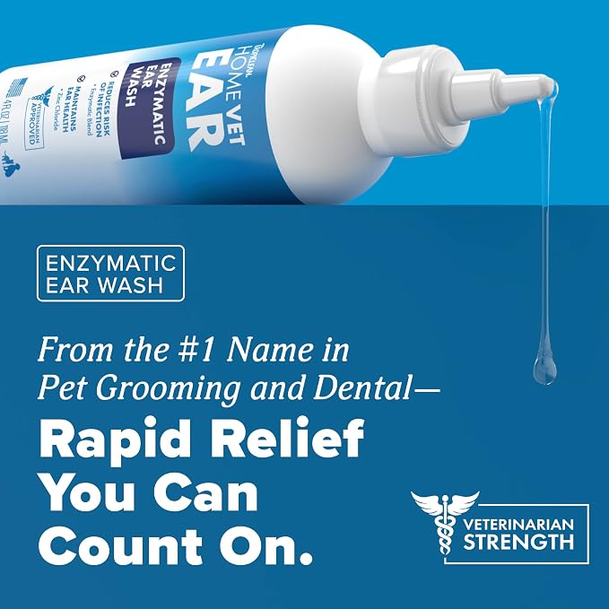 TropiClean HomeVet Enzymatic Dog Ear Cleaner, 2 oz