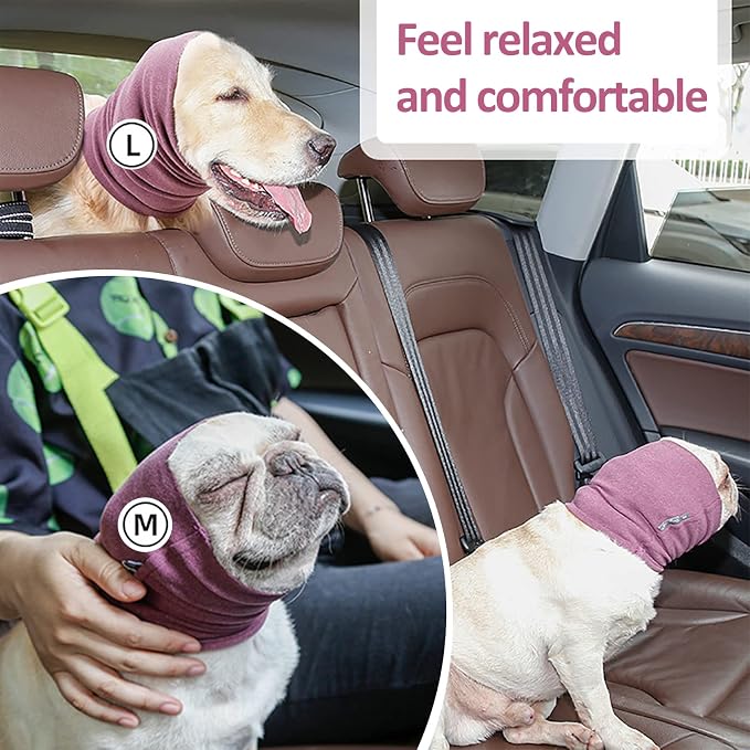 Dog Ear Cover for Anxiety Relief, Dog Calming Hood for Grooming and Bath Drying, Pet Cats and Dogs Ear Protector (Small)