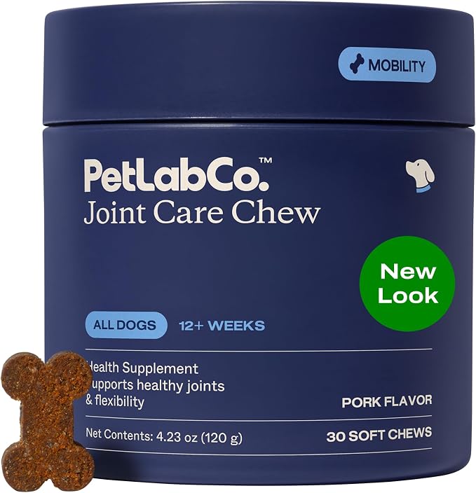 PetLab Co. Joint Care Chews for Dogs, 30 Soft Chews, Pork