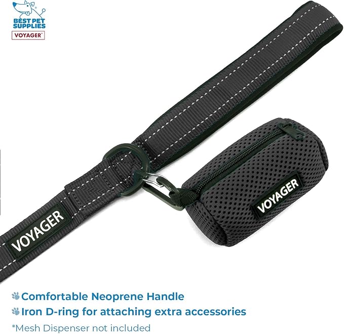 Voyager Step-in Air All Weather Mesh Harness and Reflective Dog 5 ft Leash Combo with Neoprene Handle, for Small, Medium and Large Breed Puppies by Best Pet Supplies - Black, X-Large