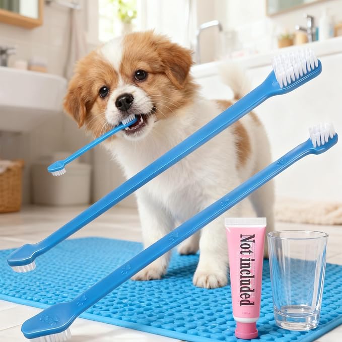 YMCCOOL Dog Toothbrush Set of 8 – Dual Headed Dental Hygiene Brushes for Small to Large Dogs, Easy Teeth Cleaning & Dental Care,Dog Tooth Brushes for Small to Large Dogs, Cats, and Most Pets