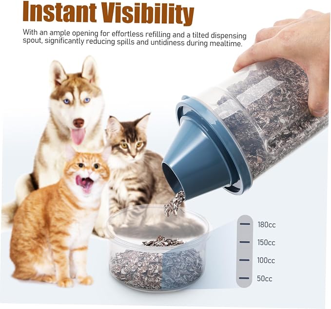 BESPORTBLE 6pcs Cat Food Bucket Airtight Lids Pet Food Storage Container No Spill Tightly Sealed Easy to Handle for Dogs Cats