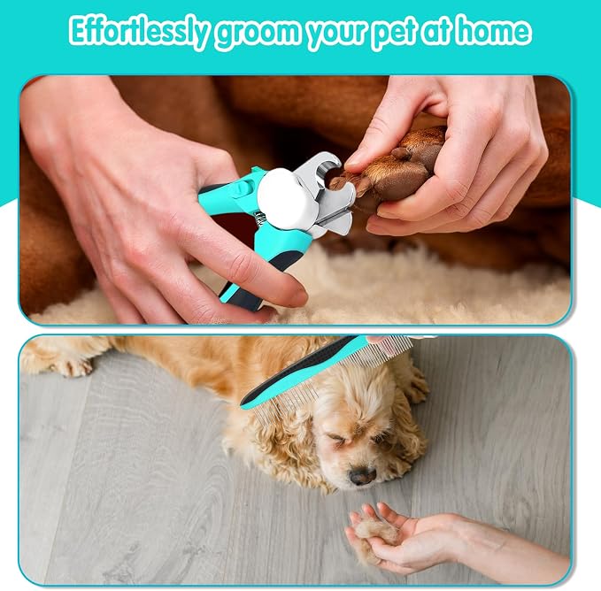 VIWIK 2-in-1 Dog Nail Trimmers with LED Light, Blue