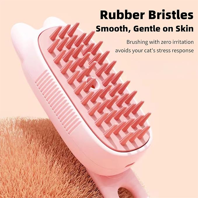2026 New 3-in-1 Pet Steam Grooming Brush, Professional Cat & Dog Steam Brush for Massaging, Deep Cleaning & Shedding Hair Removal, Rechargeable Anti-Static Comb with HEPA Filter (white+Khaki)
