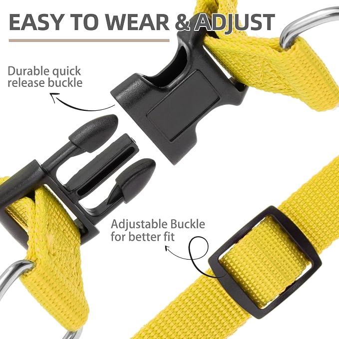 PUPTECK No Pull Dog Harness Small Sized Step-in Adjustable Puppy Vest | Soft Webbing Basic Halter with ID Tag for Outdoor Walking