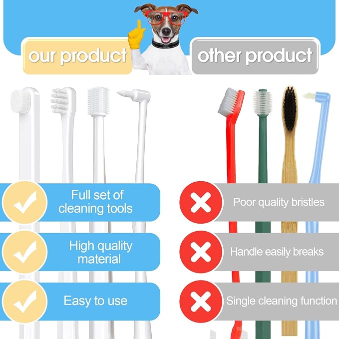 Small Dog & Puppy Toothbrush Kit, Soft Bristles, White | Gentle Care for Tiny Teeth. Beginner-Friendly Brushing. Soft Gum Comfort. Daily Routine Made Simple.