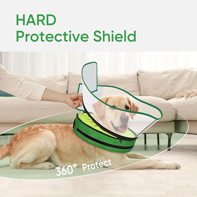 Supet Sponge Dog Cone Collar Stop Licking After Surgery, Dog Donut Collar | Adjustable Dog Recovery Collar Alternative, Detachable Shield, Soft, Comfy Cone, Neck Pillow for Large Dogs