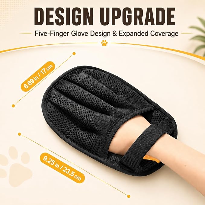 LuxUltra Pet Hair Removal Glove for Cats & Dogs - Electrostatic Pet Hair Remover Gloves 2 Pack, Reusable Pet Hair Remover for Couch, Furniture, Sofa, Car Seat, Carpet, Clothes, Laundry