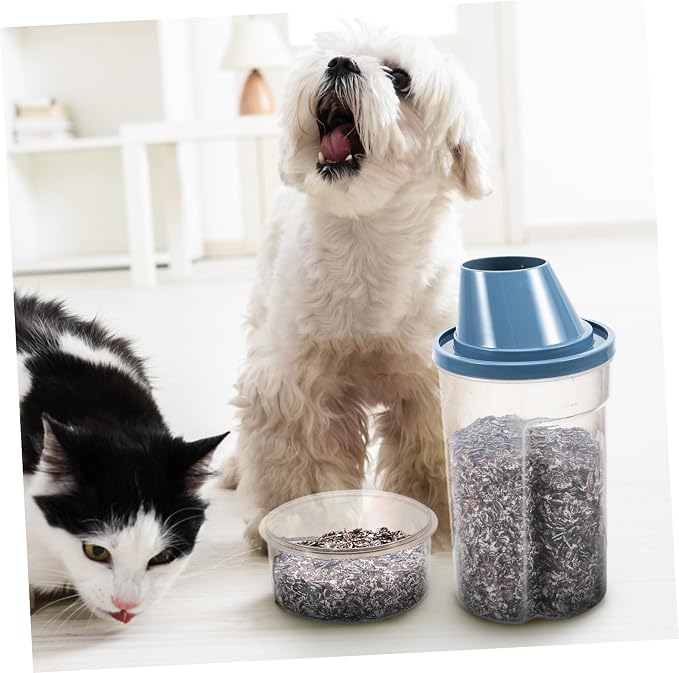 BESPORTBLE 2pcs Insulated Grain Storage Barrel Cat Food Storage Container Airtight Pet Food Bins Wide Mouth for Easy Refill Freshness