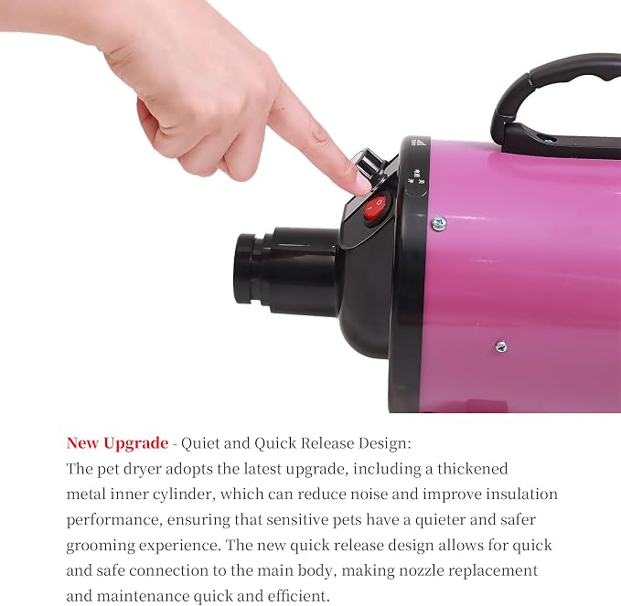 2800w 75m/s Pet Dryer Stepless Adjustable Speed Temperature Dogs Grooming Blow Dryer with Heater for Pets Hair Dryer