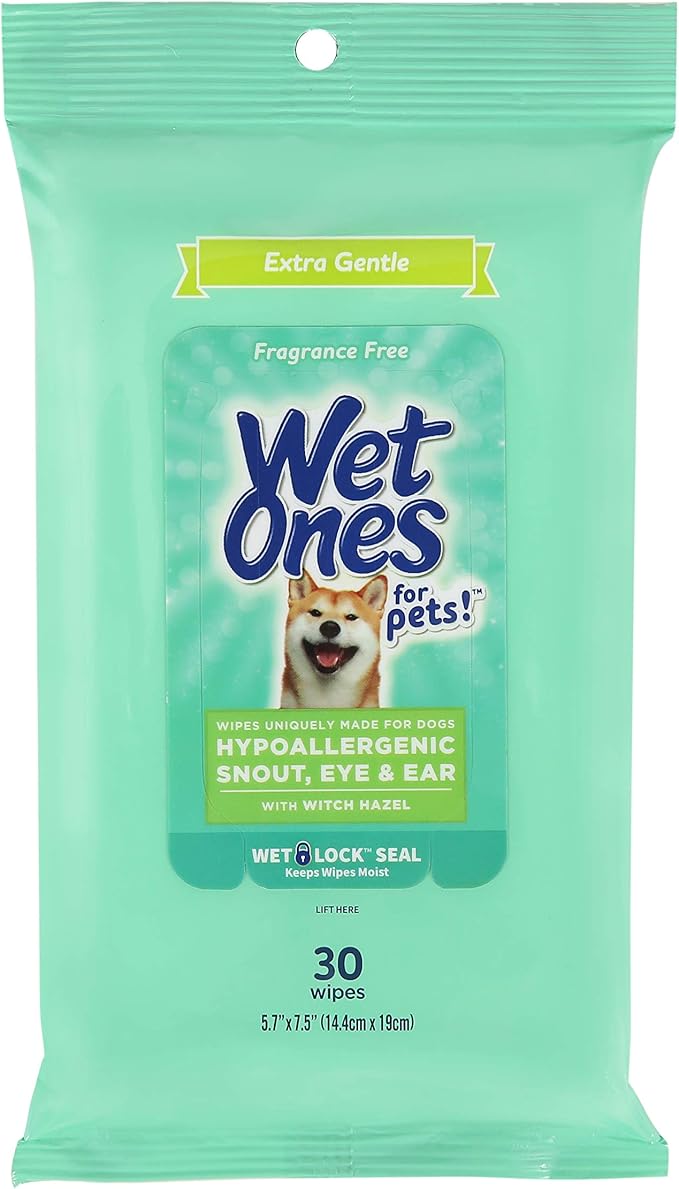 Wet Ones for Pets Extra Gentle Grooming Wipes with Witch Hazel, 30 Count