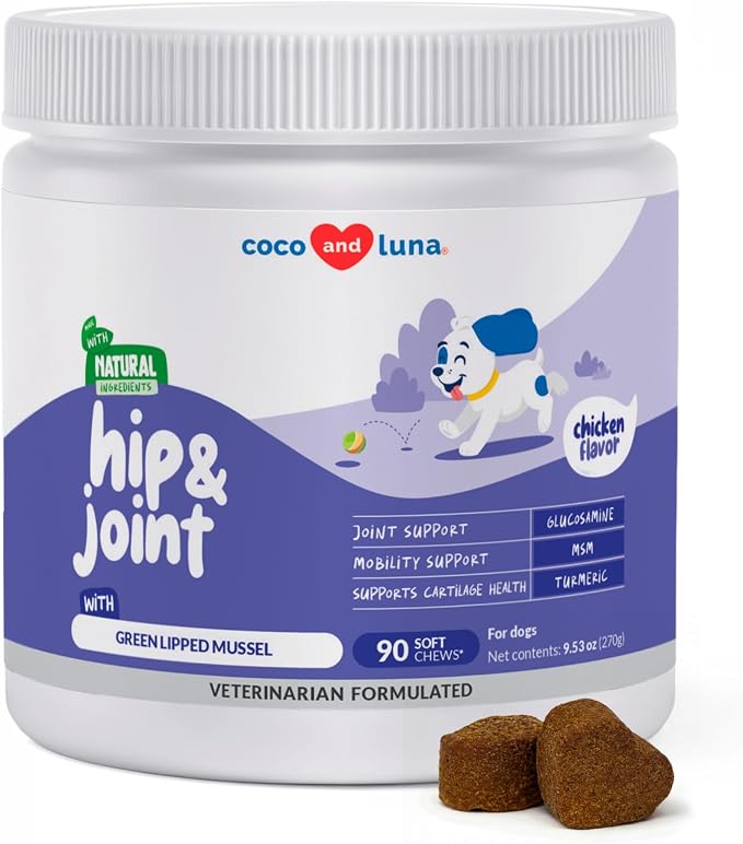 Hip & Joint for Dogs - Collagen, Glucosamine & Green Lipped Mussel