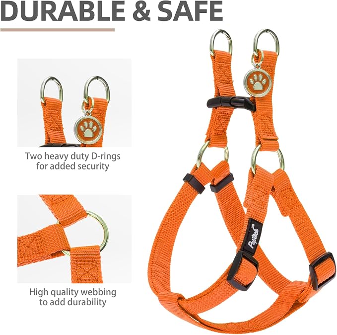 PUPTECK No Pull Dog Harness Medium Sized Step-in Adjustable Puppy Vest | Soft Webbing Basic Halter with ID Tag for Outdoor Walking