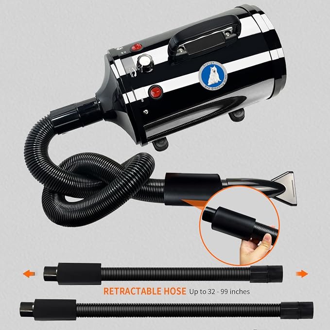 Dog Dryer,High Velocity Professional Dog Grooming Dryer | Adjustable Temperature and Speed with 4 Different Nozzles