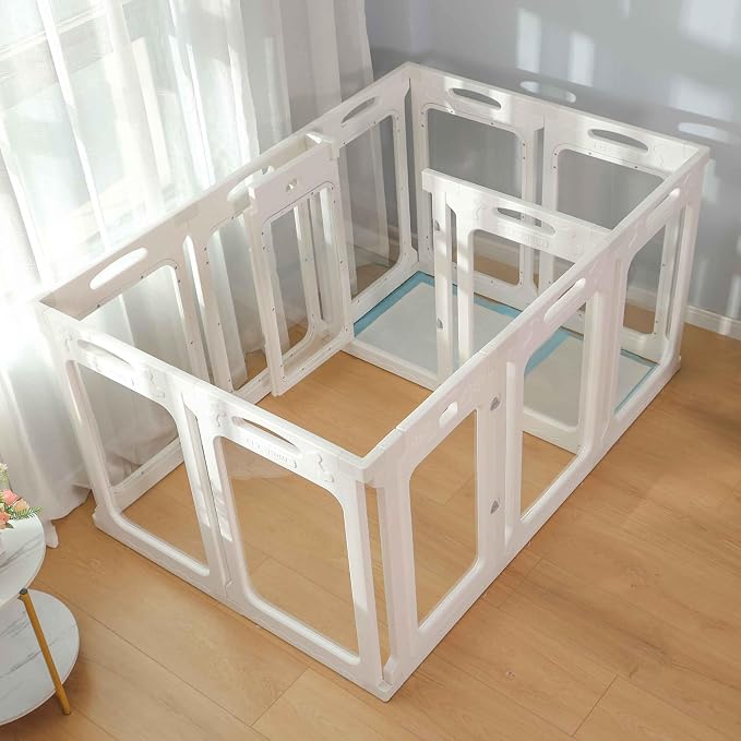 Clear Dog Playpen Extension Panels, 2 Pack, Height 24 inch, White