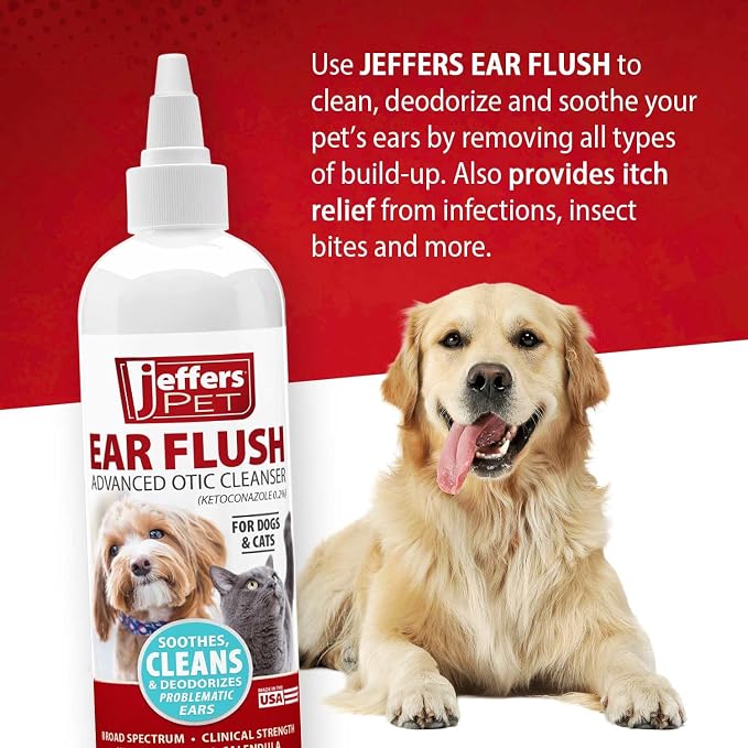 Jeffers Ear Flush with Ketoconazole, Aloe Vera & Calendula, 8 oz