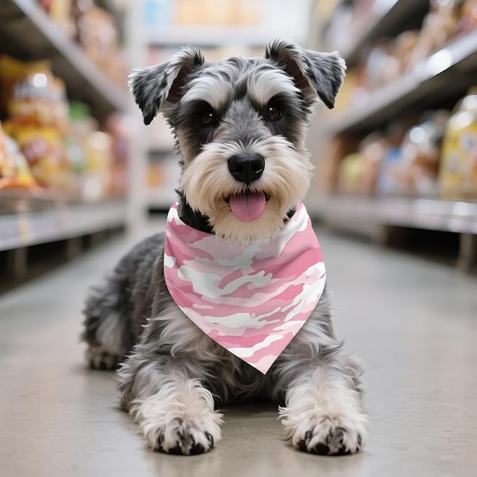 Jeiento Pink Camo Bandanas for Dogs Bandana Washable Puppy Bandana Triangle Dog Bibs Pet, Small, Medium, Large, Small, Pink