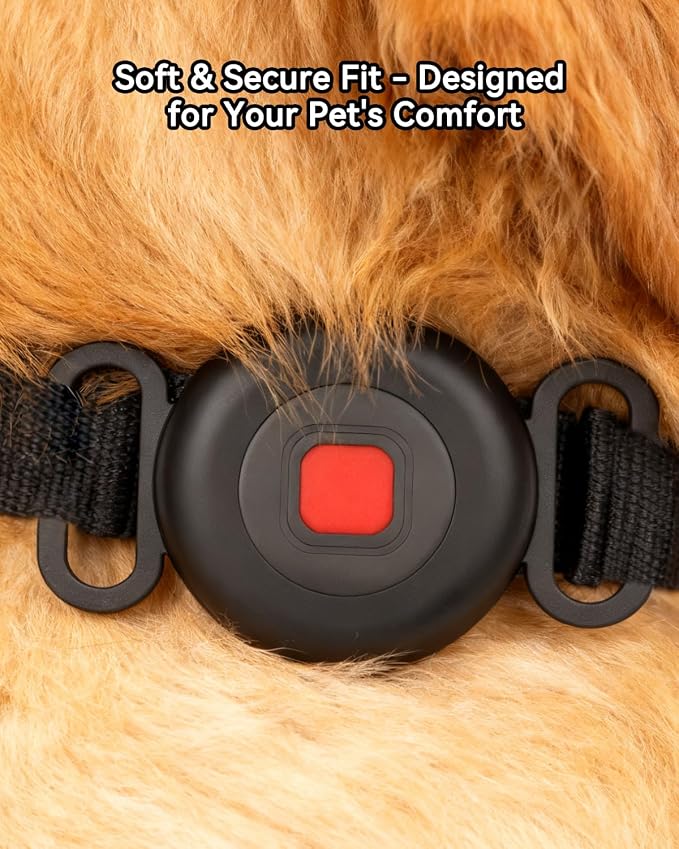 Dog Tracker, Pet Tracker for Dogs, Bluetooth Dog Tracking Tag Works with Apple Find My & Android Find Hub, IP67 Waterproof Anti-Lost Locator (Black 1 Pack)