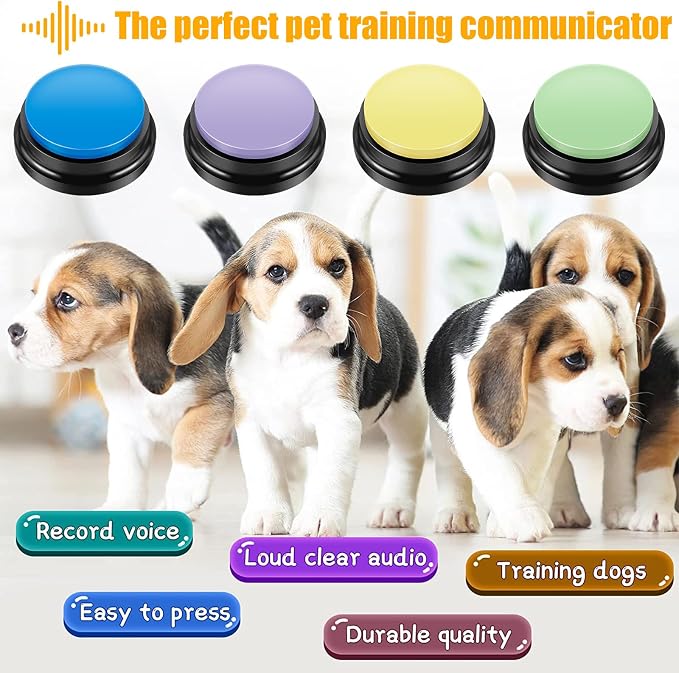 Dog Buttons for Communication, 4 Pcs, Yellow