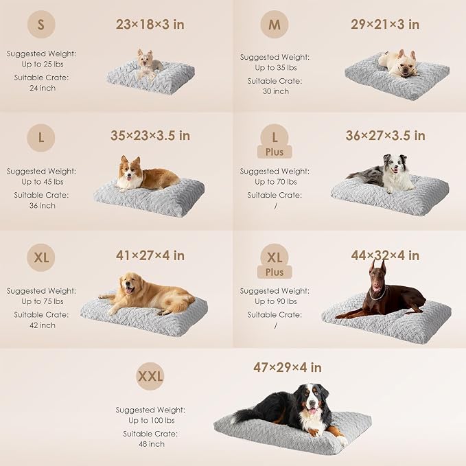EHEYCIGA Washable Dog Beds for Small Dogs, 23x18 Inch Pet Bed, Grey