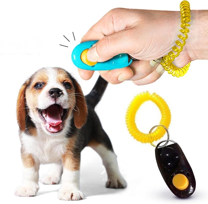 SunGrow Dog Clicker with Wrist Bands, 2 Pack