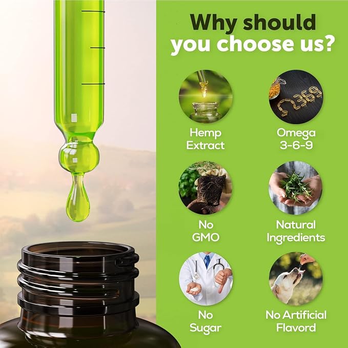 Pet Hemp Oil for Dogs - 2 Pack (2 fl oz Total) - Hemp Oil for Dogs and Cats