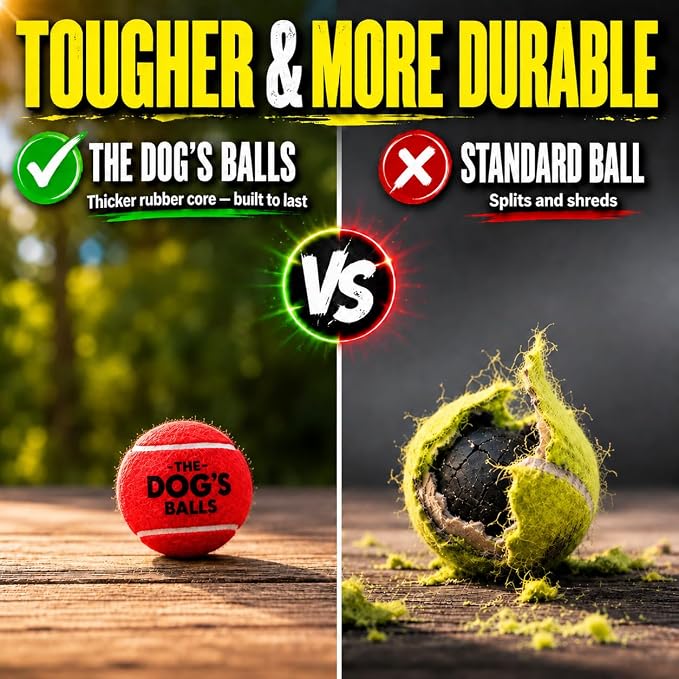 The Little Dog’s Balls Small Dog Tennis Balls 6-Pack Red Floats in Water | Our fetch balls combine non-abrasive felt exterior and a thicker rubber core Durable Dog Toy for Outdoor Play & Training
