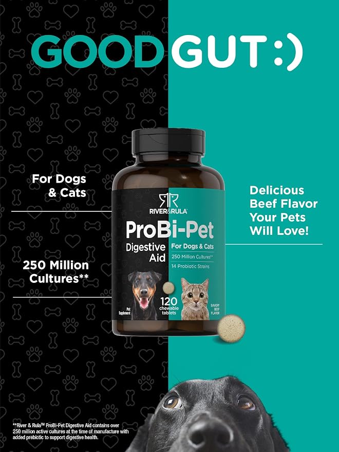 Horbaach Probiotics for Dogs & Cats | 120 Chewable Tablets