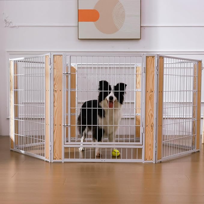 Heavy Duty Dog Playpen, 32in H 8 Panels, White