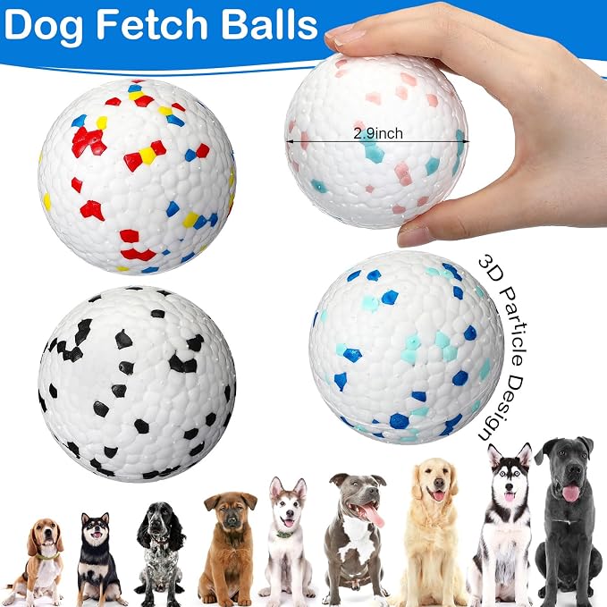 Jenaai Dog Tennis Balls, Indestructible Floating, 2.9in, 12-Pack, Classic Color