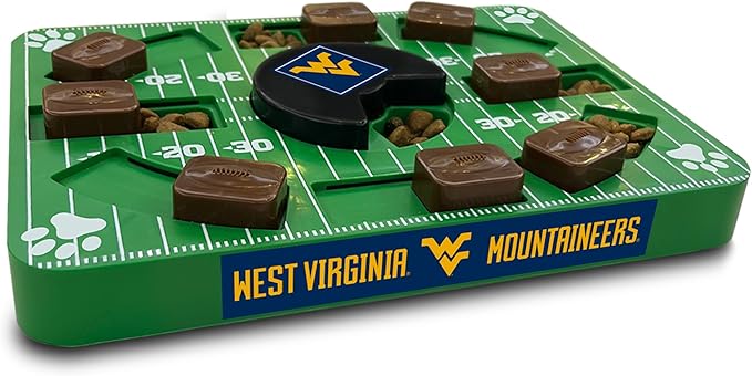 NCAA Puzzle Toy Slow Feeder, Puzzle Treat Dog Toy, Interactive Dog Treat Toy, Dog Puzzle Feeding Slow Toy (West Virginia Mountaineers)