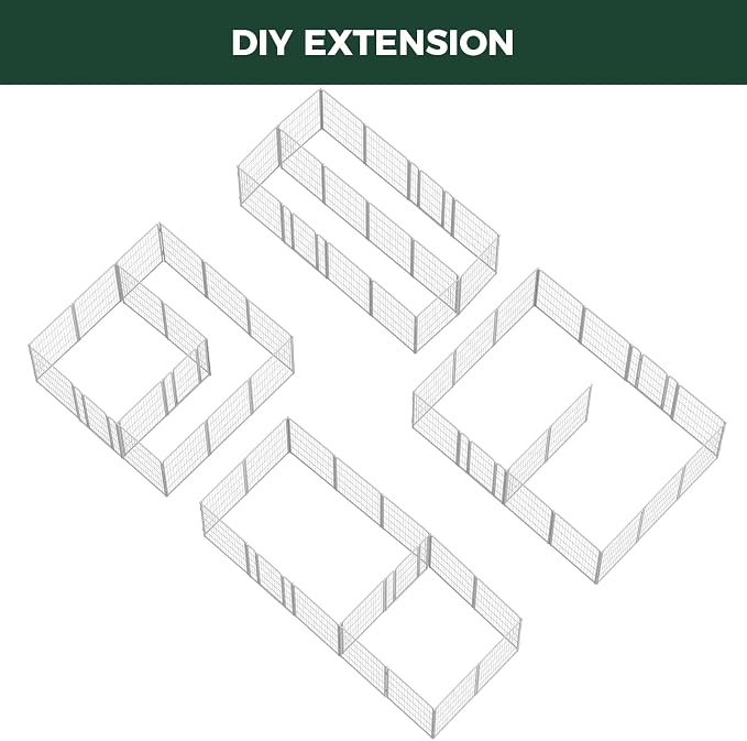 FXW Homeplus Unleashed Indoor Dog Playpen - Stress-Free and Safe Play, Heavy Duty 40 Inch 16 Panels Dog Pen with Connectors (Pack of 2) for Medium and Large Dogs, White│Patented