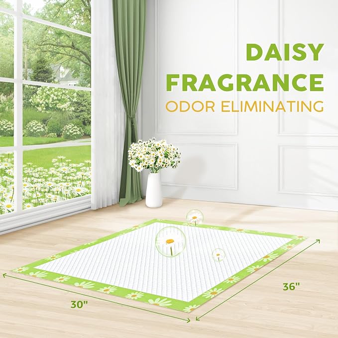 CROCI Dog Pads Lavender Scented 36x36in 30 Counts, Daisy Scented 30x36in 40 Counts