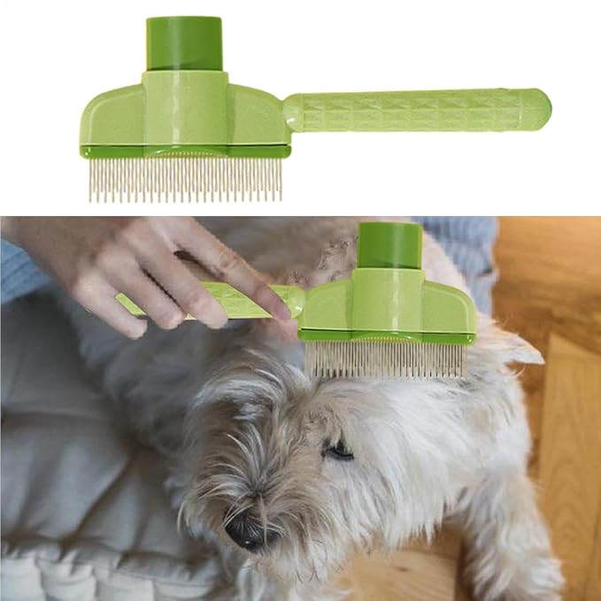 Pet Flea Comb for Cats & Dogs, Stainless Steel, Black