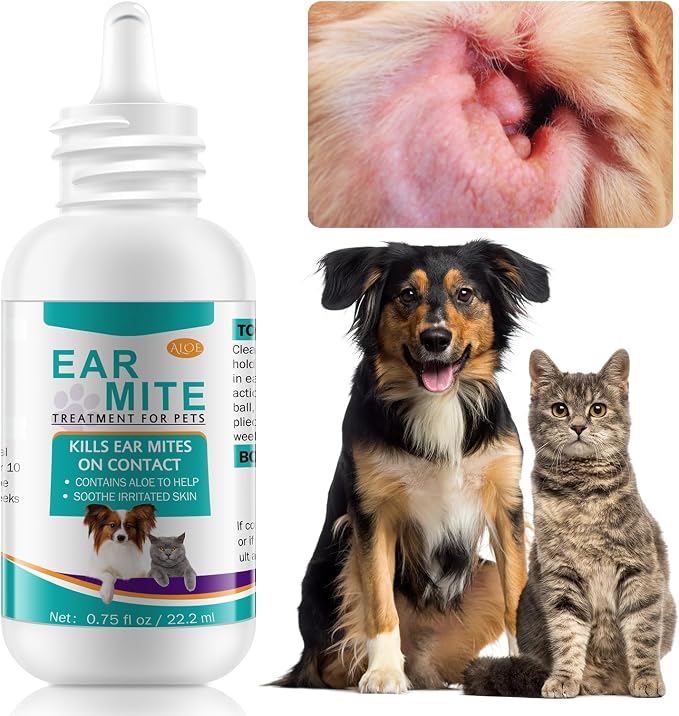 Daiasns Ear Mite Treatment for Cats & Dogs, 0.75 fl oz (Pack of 1)