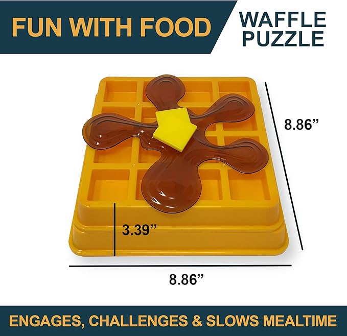 Our Pets Waffle Interactive Puzzle Game Dog Toys (Dog Puzzle Toy-Great Alternative to Snuffle Mat for Dogs and Slow Feeder Bowls) Cat Puzzles & Interactive Toys for Treats