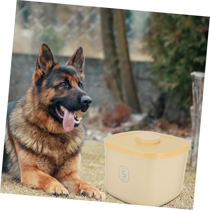 Luxshiny Small Vacuum Sealed Dog Food Container Airtight Pet Food Storage Bin with Lid, Small, Yellow