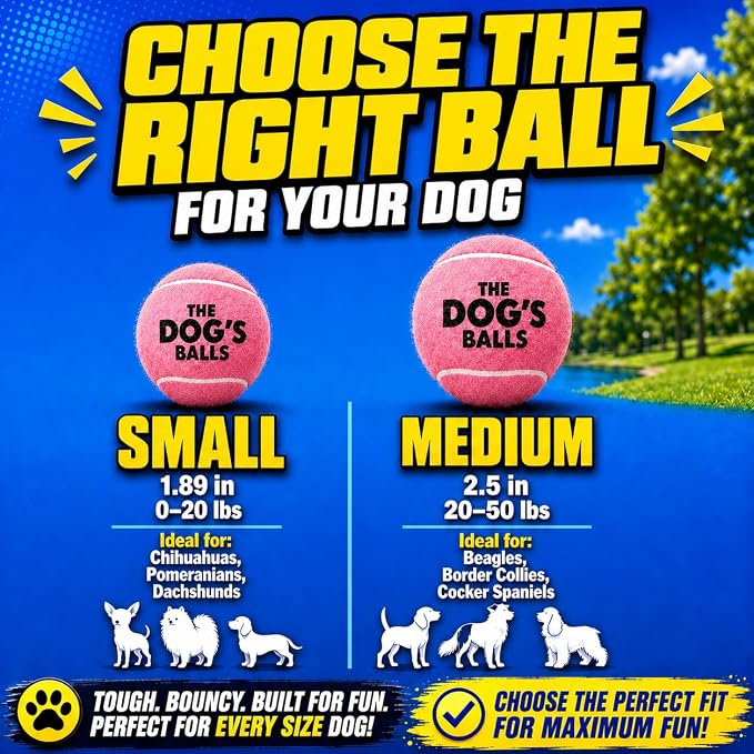 The Little Dog’s Balls Small Dog Tennis Balls 6-Pack Pink Floats in Water | Our fetch balls combine non-abrasive felt exterior and a thicker rubber core Durable Dog Toy for Outdoor Play & Training